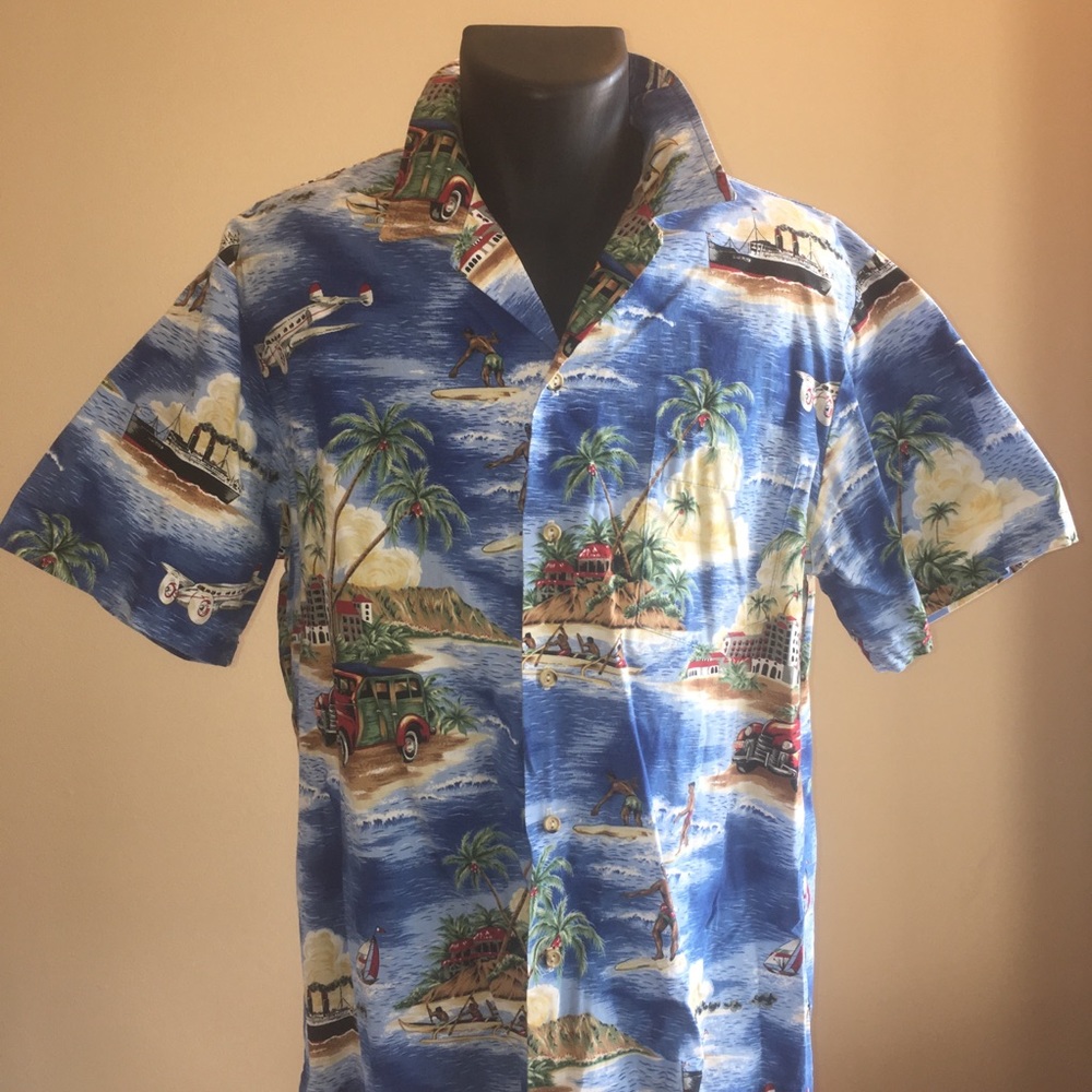Men Hawaiian MADE IN HAWAII USA Shirt XL